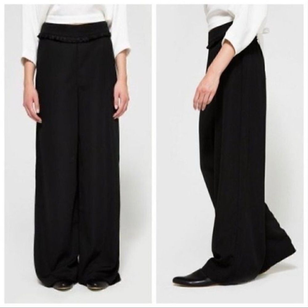 NWT C/MEO Collective True Magic High Waist Wide Leg Black Pants Palazzo Pants M